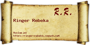 Ringer Rebeka névjegykártya